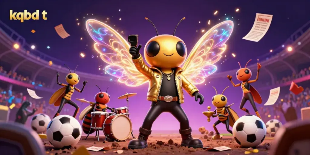 Engage with kqbd t sports betting action through a dynamic cartoon scene featuring vivid characters and sports elements.