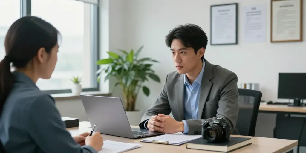 Consultation at www.goodtam.com with a professional investigator discussing case details and reports.